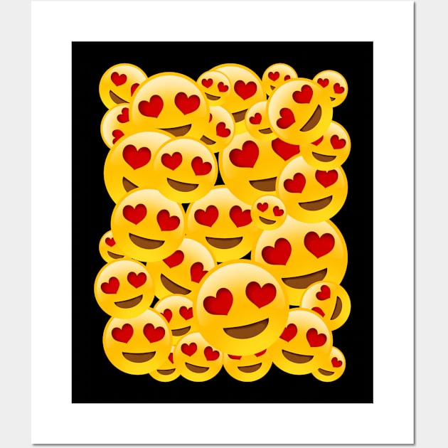 Heart Eyes/Love Emoji Wall Art by DankFutura